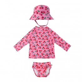 Σετ Μαγιό Πάνα Με Καπέλο Και Μπλούζα UV 6-12μηνών Cherry Zoocchini ZOO16025