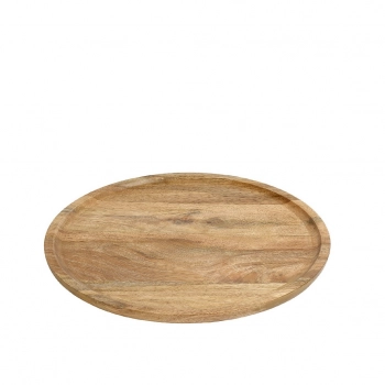 Πιατέλα Σερβιρίσματος Στρογγυλή Ξύλινη Μάνγκο ESPIEL 35x35x2εκ. AKB208