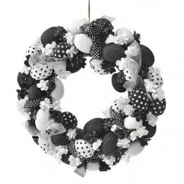 Πασχαλινό Στεφάνι Λευκά-Μαύρα Αυγά Φ40εκ. iliadis 76705