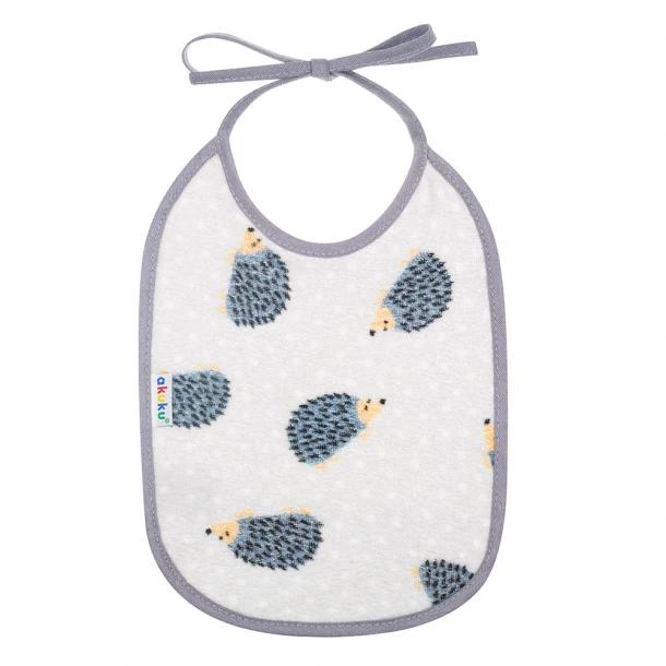 Σαλιάρα Αδιάβροχη Βαμβακερή με Δέσιμο για Βρέφη Σκαντζόχοιρος akuku A1664