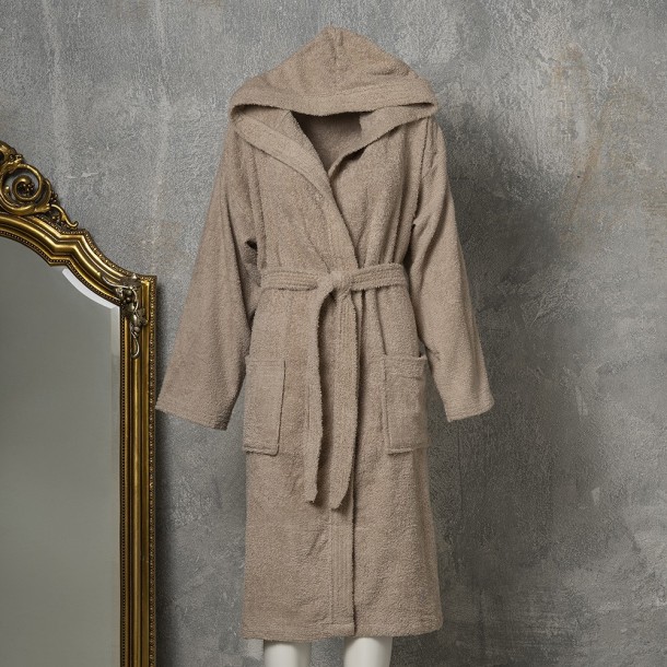 Μπουρνούζι Ενηλίκων Βαμβακερό Extra Large Liberty Beige Melinen 20001953
