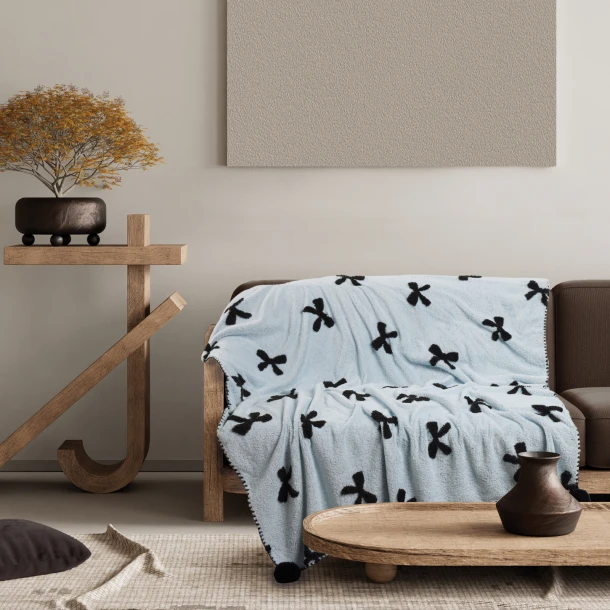 Κουβέρτα Fleece Καναπέ 130x170εκ. Blankets 1380 Light Blue Das Home