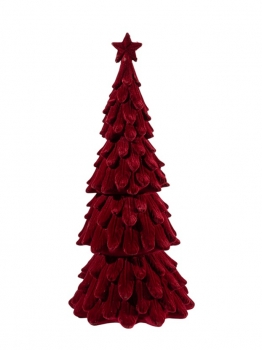 Χριστουγεννιάτικο Διακοσμητικό Δέντρο Polyester Βελούδινο Κόκκινο 11x11x26εκ. Zen Collection 25.38.52073