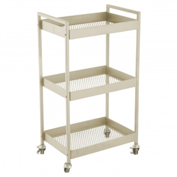 Τρόλεϊ Αποθήκευσης 3 Θέσεων Μεταλλικό Ιβουάρ Με Ροδάκια 43,5x30,5x79,5εκ. Modus Estia 01-39721