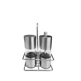 Σετ Αλατοπίπερο Ανοξείδωτο Ασημί ESPIEL 9,2x4,5x15,5εκ. DWKA1005