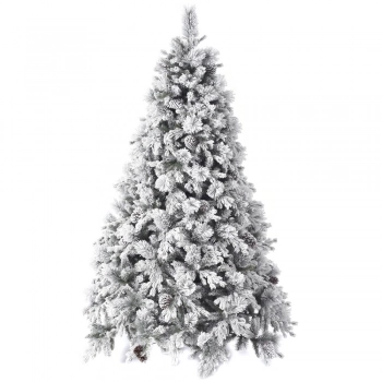 Χριστουγεννιάτικο Δέντρο Χιονισμένο 210εκ.-2155 Tips Με Κουκουνάρια Flocked Alaska Πλαστικο-Pvc iliadis 67531