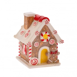 Χριστουγεννιάτικο Διακοσμητικό Σπίτι Gingerbread Polyresin 12x12x15εκ. iliadis 82137