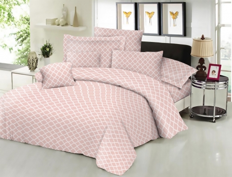 Σεντόνι Μεμονωμένο Εμπριμέ Polycotton Υπέρδιπλο 220x240εκ. Montana Peach Komvos Home 7002201-53