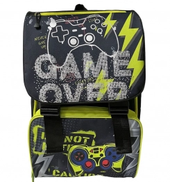 Τσάντα Δημοτικού Game Over 28x14x40εκ. Με Ανατομική Πλάτη Justnote 50-3731