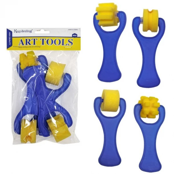 Ρολό Ζωγραφικής Σετ 4τμχ Αφρώδη 13εκ. Justnote 50-3184