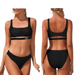 Μαγιό Μπικίνι Surf Top Μαύρο-Χρυσό Nylon-Spandex 42-3053
