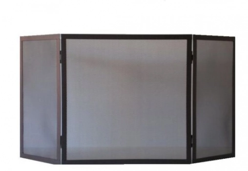 Παραβάν Τζακιού Σιδερένιο Μασίφ 50(+24+24)x50εκ. Brown