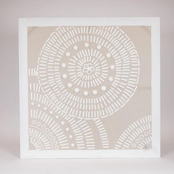 Πίνακας Καμβάς Κύκλοι Μπεζ-Λευκός 80x3x80εκ. ESTHETI 812-20038