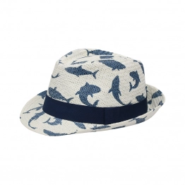 Καπέλο Ψάθινο UPF50 2-4Ετών Fedora Hats Shark FlapjackKids FJKFD851M