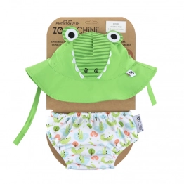 Σετ Μαγιό Πάνα Με Καπέλο UPF50 12-24μηνών Αλιγάτορας Zoocchini ZOO12007L