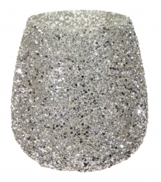 Κηροπήγιο Γυάλινο 9,5x9εκ. Strass Silver Art Et Lumiere 30542