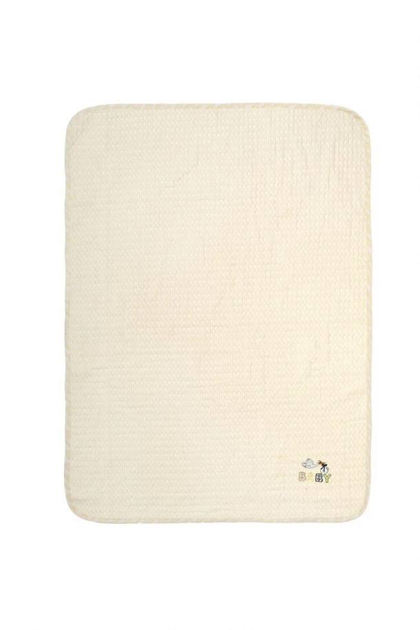 Κουβέρτα Πικέ Κούνιας 100x160εκ. Με Κέντημα Stork 194 Ecru-Yellow DimCol