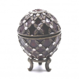 Διακοσμητικό Κουτάκι Μινιατούρα Αυγό Κόκκινο Με Σμάλτο & Στρας Royal Art 6,5εκ. BOS8963RD
