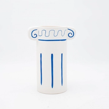 Βάζο Πορσελάνης Λευκό-Μπλε 17,5x11,6x23,5εκ. ESTHETI 819-00222