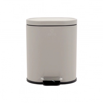 Καλάθι Απορριμάτων 6lt Μεταλλικό Soft Close Taupe Ovoid Estia 24,4x21,5x2,4εκ. 02-21450