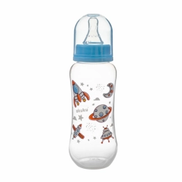 Μπιμπερό Με Θηλή Σιλικόνης 250ml Blue Car akuku A0105