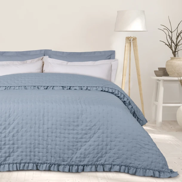 Κουβερλί Microfiber Υπέρδιπλο 220x240εκ. Happy 9657 Blue Das Home