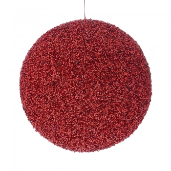 Χριστουγεννιάτικη Μπάλα Polyfoam Κόκκινη Glitter 10εκ. iliadis 83504