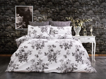 Παπλωματοθήκη Polycotton Μονή 160x240εκ. Βερονίκη 487 White-Grey DimCol