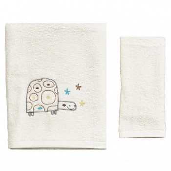 Σετ Πετσέτες 2τμχ Μπεμπέ Βαμβακερές Tortoise Εκρού 50243