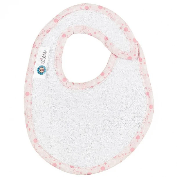 Σαλιάρα Βαμβακερή Μικρή Λευκή Lapyco Ροζ 18081