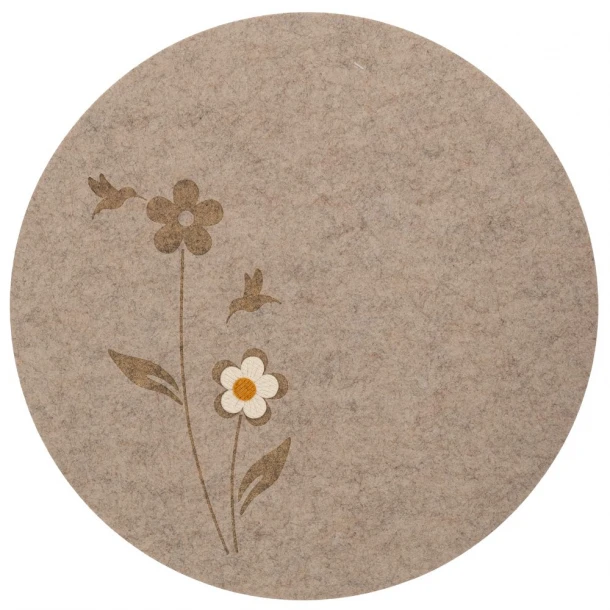 Σουπλά Τσόχινο Μπεζ Με Σχέδιο Λουλούδι 38εκ. iliadis 89517