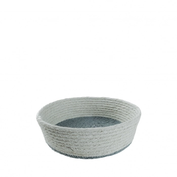 Καλάθι Σερβιρίσματος Rattan Γαλάζιο-Λευκό 18x6εκ. ESPIEL FEX107