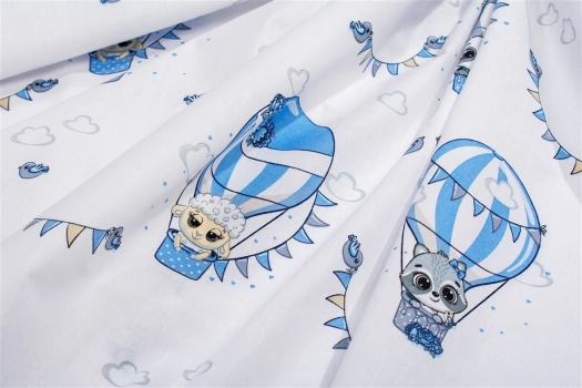 Πάνα Χασές Bebe Βαμβακερή 80x80εκ. The Floating Zoo 596 White-Blue DimCol