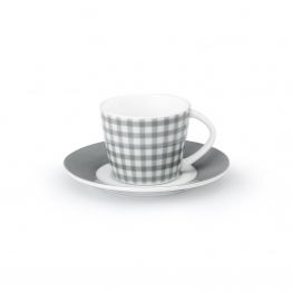 Φλυτζάνι Με Πιατάκι Πορσελάνης Καφέ 120ml Fino Grey 103 CRYSPO TRIO 15.103.17