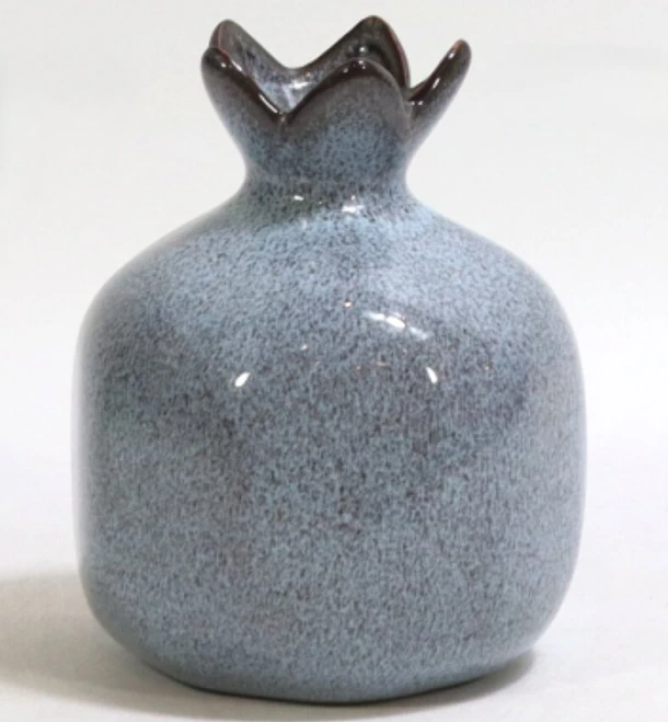 Διακοσμητικό Ρόδι Φαγιάνς Γκρι Με Spots 14εκ. Royal Art FEX2/04GRE