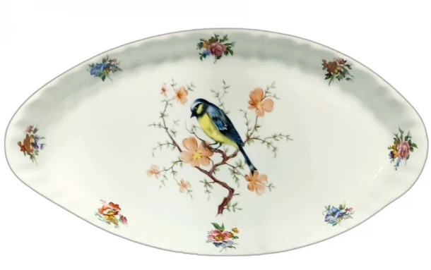 Διακοσμητική Πιατέλα Πορσελάνης Οβάλ Ανάγλυφη 30,5εκ. WM Collection sl1-15