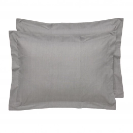 Ζεύγος Μαξιλαροθήκες Polycotton 50x70+5εκ. Oxford Casual 5452 Grey Das Home