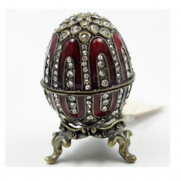 Διακοσμητικό Κουτάκι Μινιατούρα Αυγό Κόκκινο Με Σμάλτο & Στρας Royal Art 7εκ. BOS9019RD