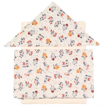 Σετ Σεντόνια 3τμχ Βαμβακερά Κούνιας 100x160εκ. Numbers Terracotta 27981