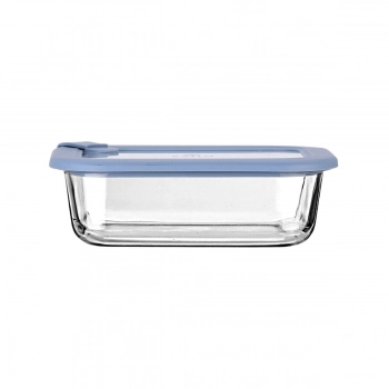 Φαγητοδοχείο Γυάλινο Με Καπάκι Σιλικόνης 640ml/18,9x14,5x6,7εκ. ColorSeal Μπλε Estia 01-26523