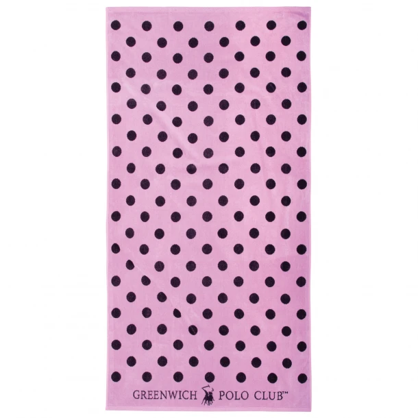 Πετσέτα Θαλάσσης Βαμβακερή 90x170εκ. Essential 4072 Μαύρη-Ροζ Greenwich Polo Club