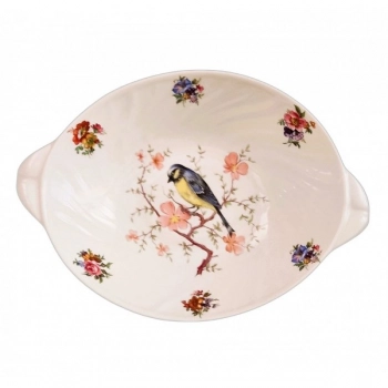 Διακοσμητικό Μπωλ Πορσελάνης Οβάλ Ανάγλυφο 26εκ. WM Collection sl1-11