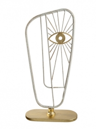 Διακοσμητικό Επιτραπέζιο Μεταλλικό Λευκό-Χρυσό 20,5x8x40εκ. Zen Collection 26.1.52194