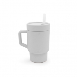 Παγούρι Σιλικόνης Με Καλαμάκι Tumbler Γκρι Melii MEL19920