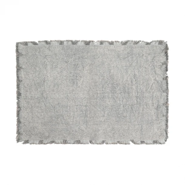 Σουπλά Με Κρόσσια Βαμβακερό Γκρι 50x33εκ. Loom Estia 07-36119