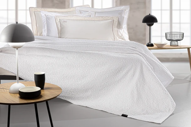 Κουβέρτα Βαμβακερή King 260x250εκ. Luna White Guy Laroche