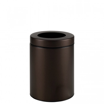 Καλάθι Απορριμμάτων Γραφείου 6lit Ανοξείδωτο Matt Wenge Pam & Co Φ21x28εκ. 2128-943