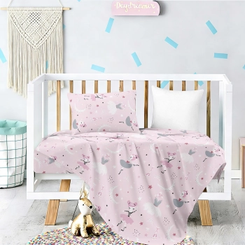 Σετ Σεντόνια Βαμβακοσατέν Κούνιας 120x170εκ. Ballerina Prime Baby Line Melinen 20005682