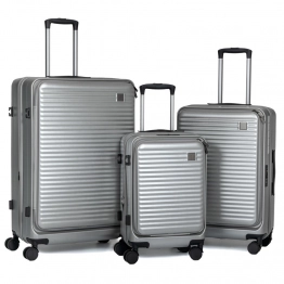 Βαλίτσα Σετ 3τμχ Σκούρο Ασημί Με 4 Ρόδες Υ71-61-50εκ. iliadis 90253