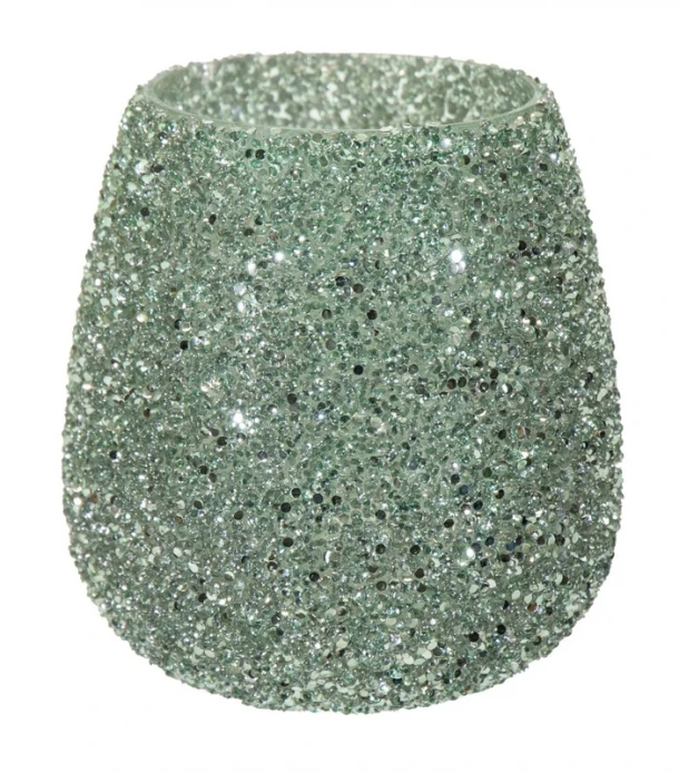 Κηροπήγιο Γυάλινο 9,5x9εκ. Strass Green Art Et Lumiere 30543